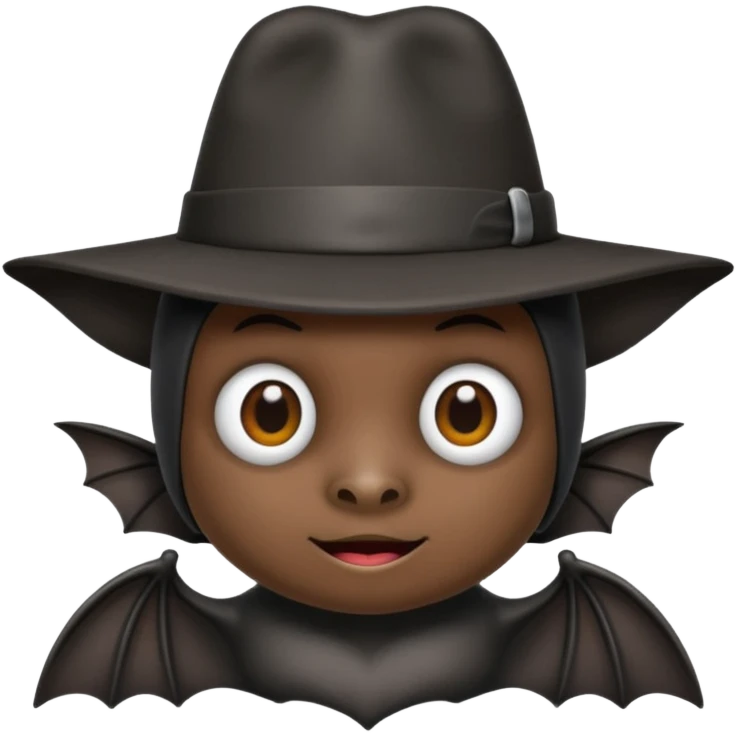 black bat with hat emoji