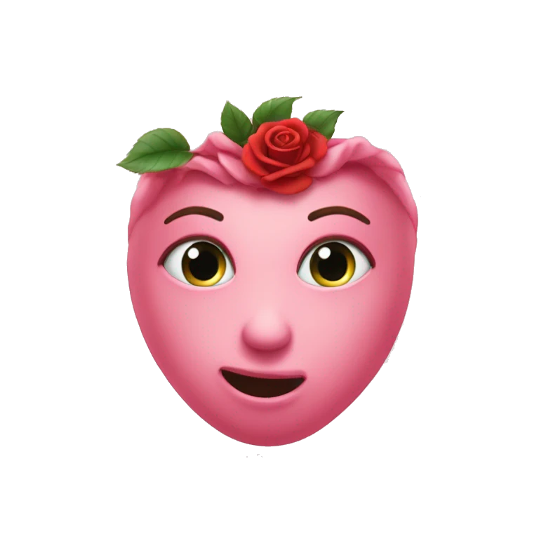 Coeur rose avec des yeux emoji