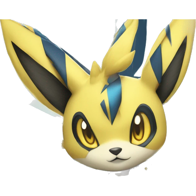 Anthro Edgy Cool Zeraora-Lucario-Jolteon-Pokémon-Fakémon with shiny blue stripes Full Body Detailed High Quality  emoji