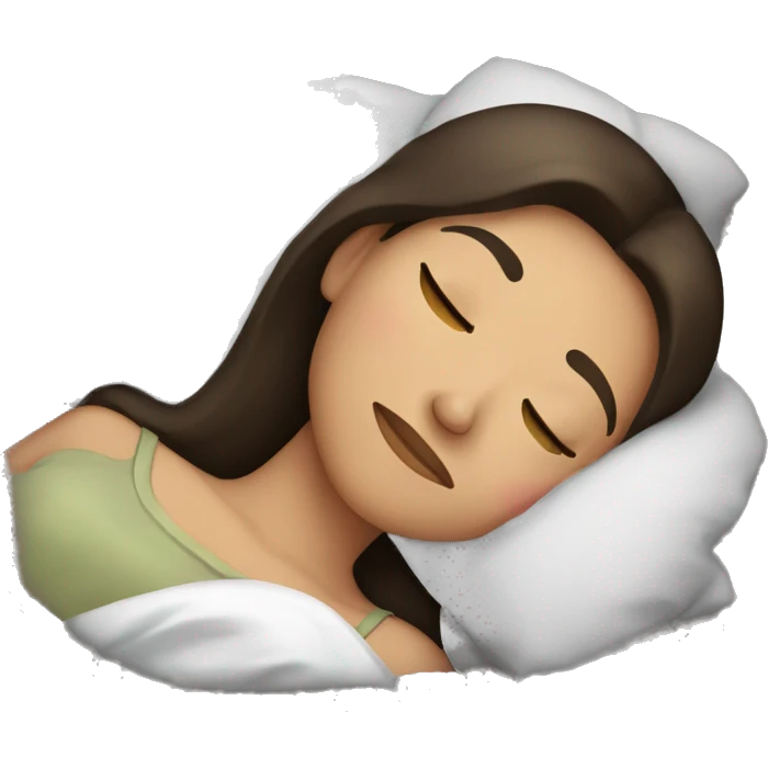 Brunette girl sleeping emoji