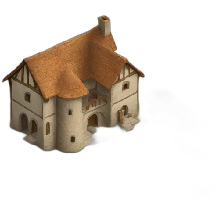 medieval architect working, overseeing a floor plan laid out on a piece of paper emoji