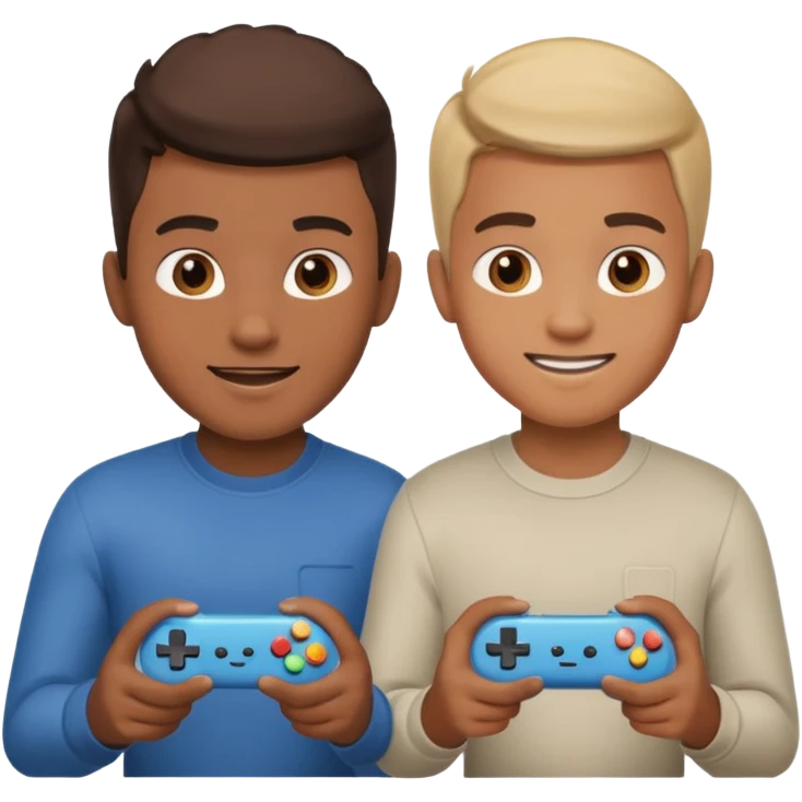 two brothers playings videogames emoji