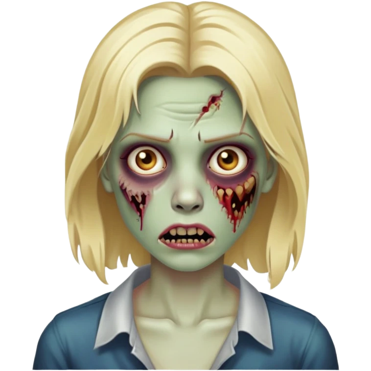 faca uma mulher zumbi loira cabelo grande emoji