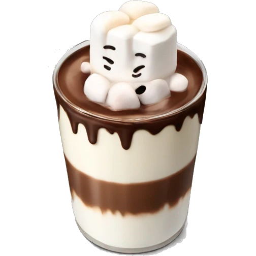 Chocolade melk met marshmallows  emoji