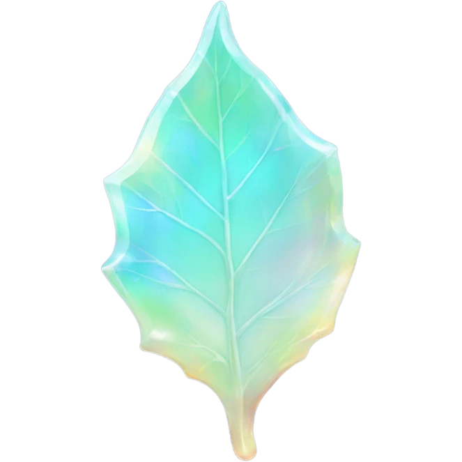 opal crystal leaf emoji