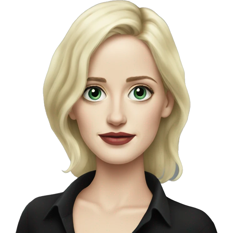 Eva Green with blonde hair in black shirt emoji
