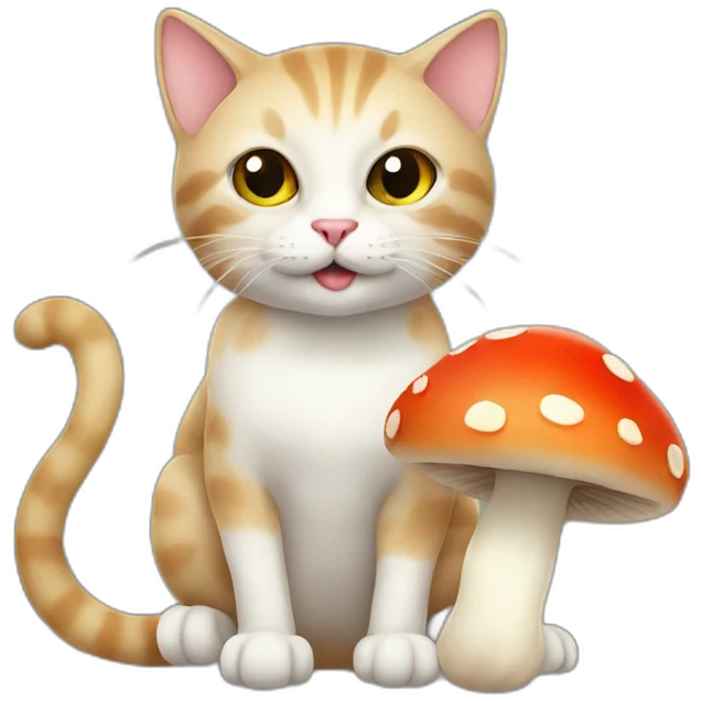 Cat with mushroom emoji