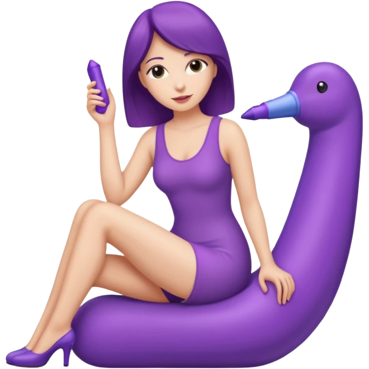 Woman sitting on dildo emoji