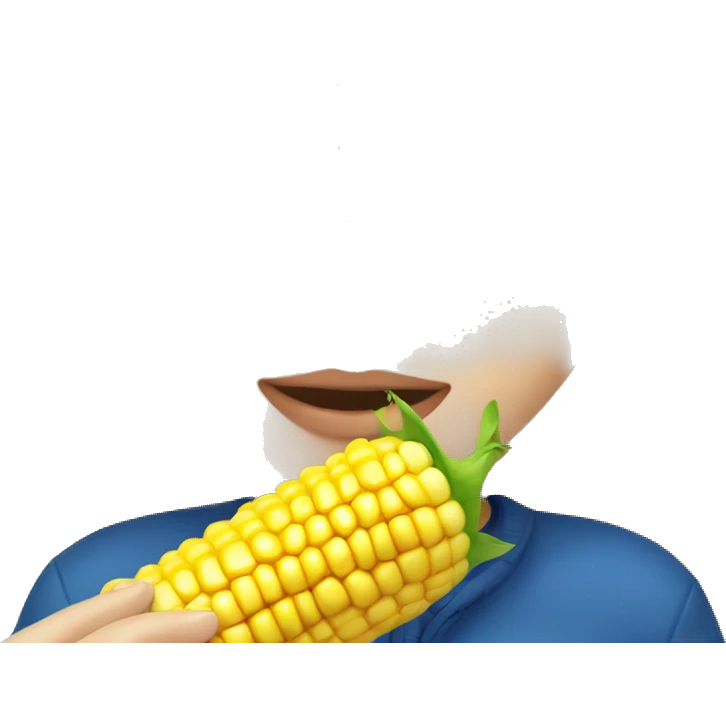 White girl with blonde hair and pretty lashes with blue eyes eating corn on the cob  emoji