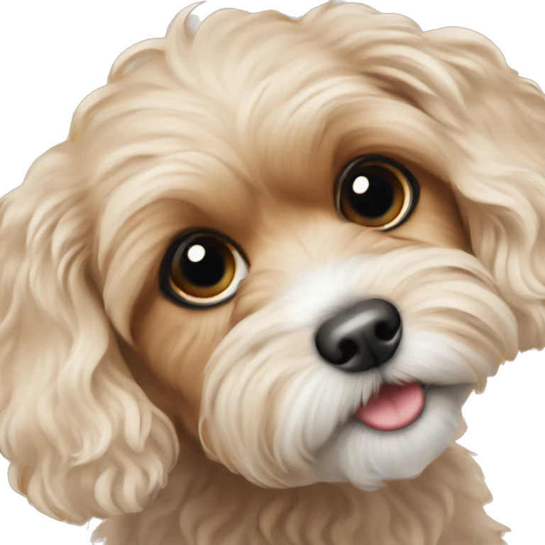Cute cavoodle face only emoji