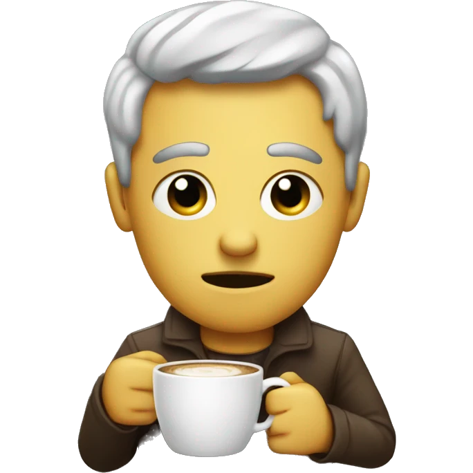 chilling with a coffee emoji