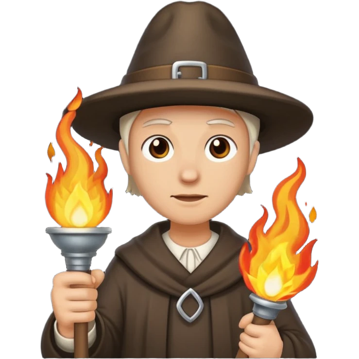 Pilgrim with flaming torch emoji