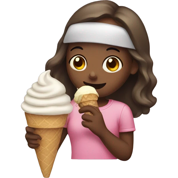 Girl eating ice cream  emoji
