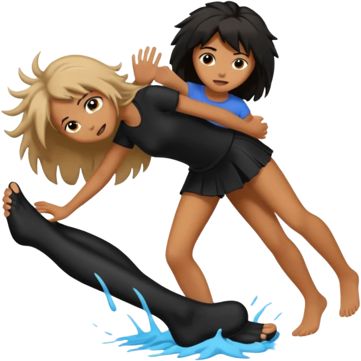 a foot placed on a girl's hair as if the foot were crushing her head emoji