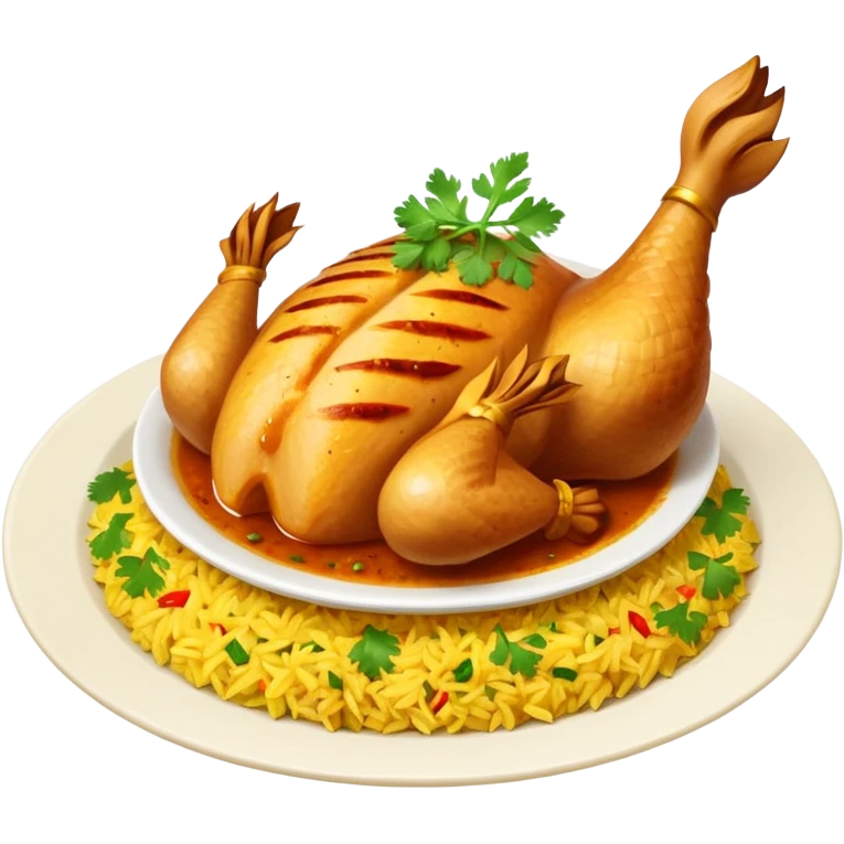 Karachi chicken Biryani emoji with leg piece  emoji