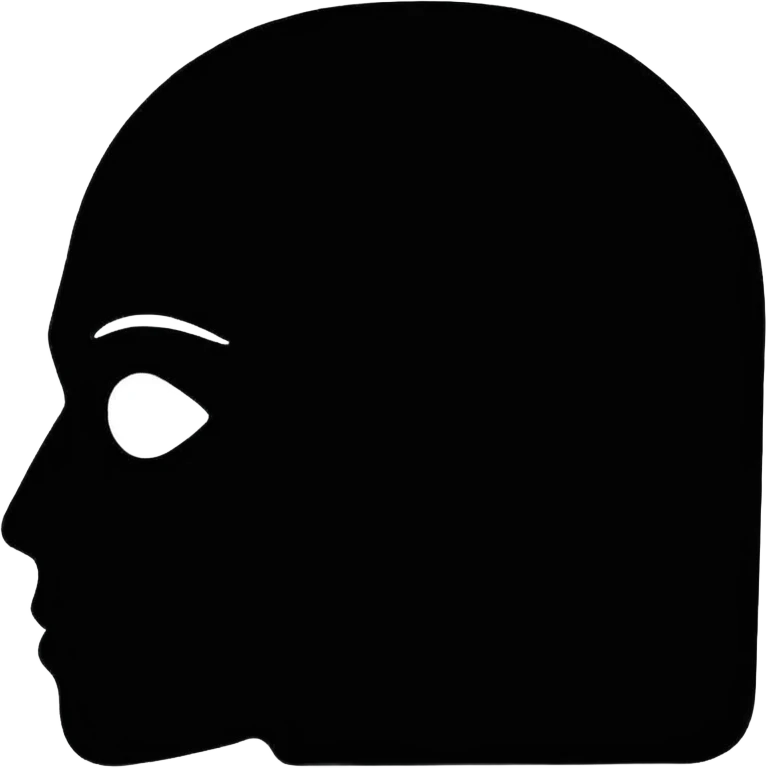 completely flat black silhouette, no facial features emoji