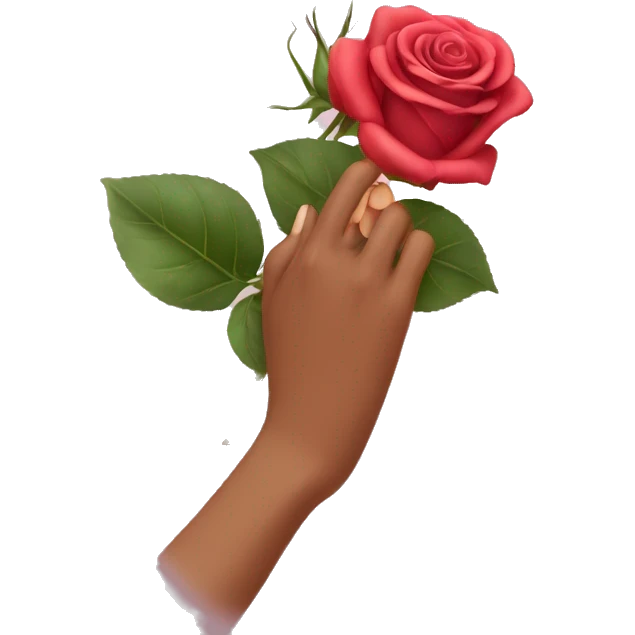 To lovingly caress a rose with one's hand emoji