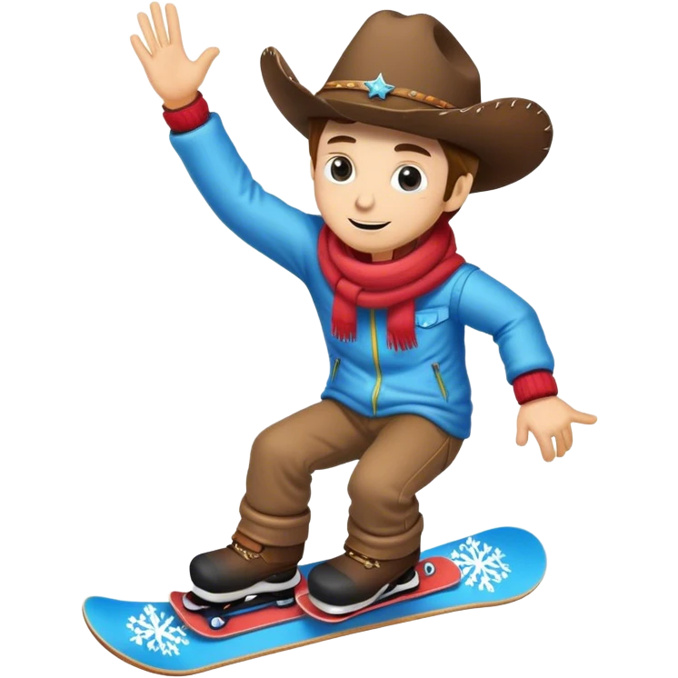 2 cowboys snowboarding birthday  emoji