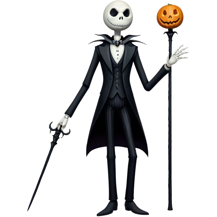 Full body view Cinematic 3D ultra realistic 32K HD image of Jack skellington, stunning detail as though captured in a timeless photograph, rich textures, visually rich, so lifelike that it feels like it could leap off the page at any moment emoji