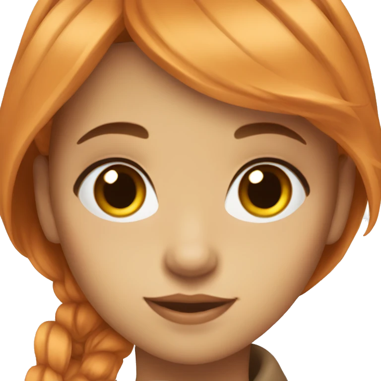 Orange bangs with brown hair girl with striking features hazel eyes winter  emoji