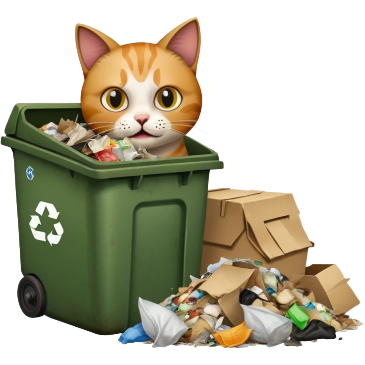 Cat eating garbage  emoji