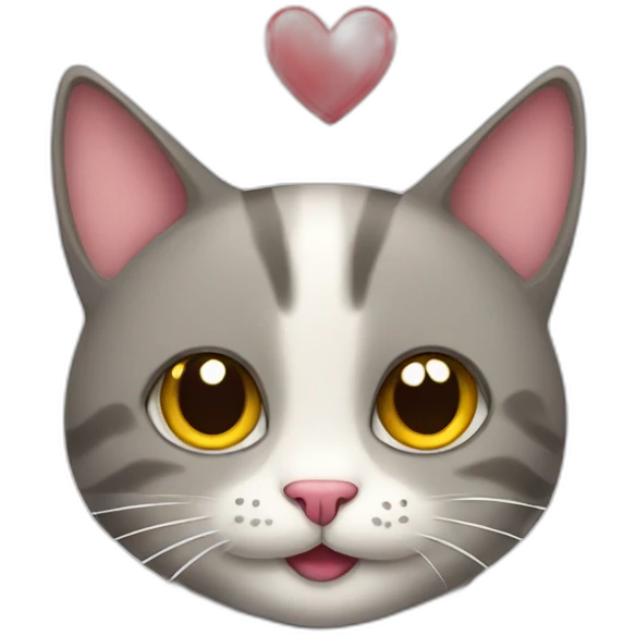 Cat happy and a heart  emoji