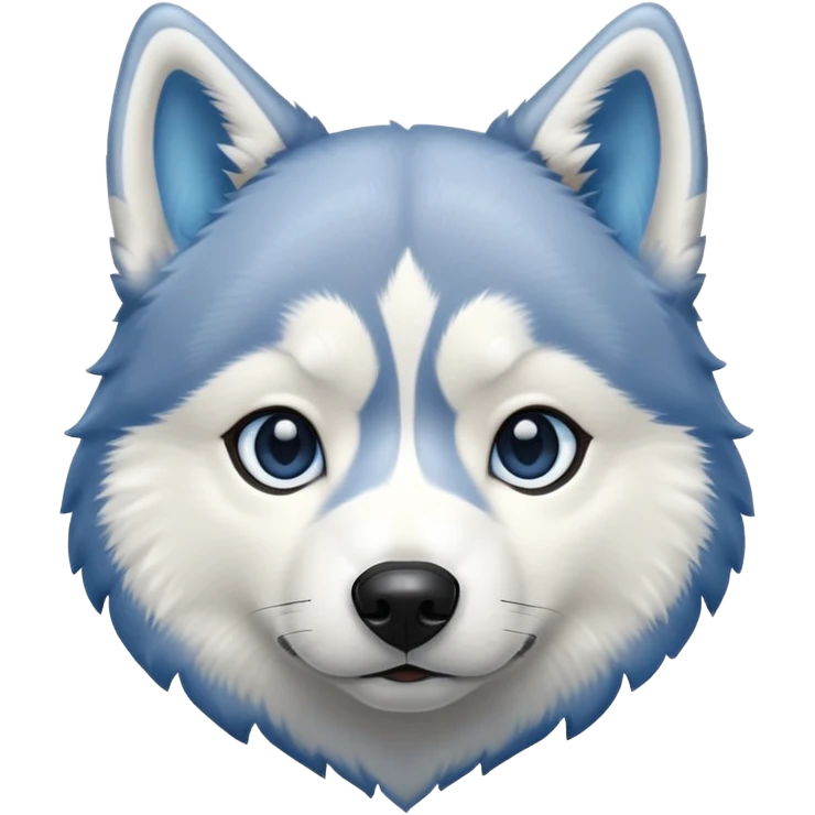 Husky with grey and white fur, with a hint of blue  emoji