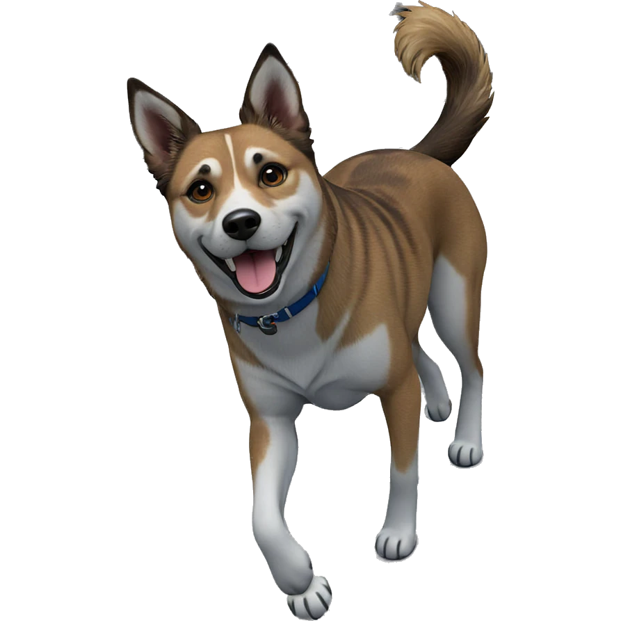 playful dog in snowy outdoors emoji