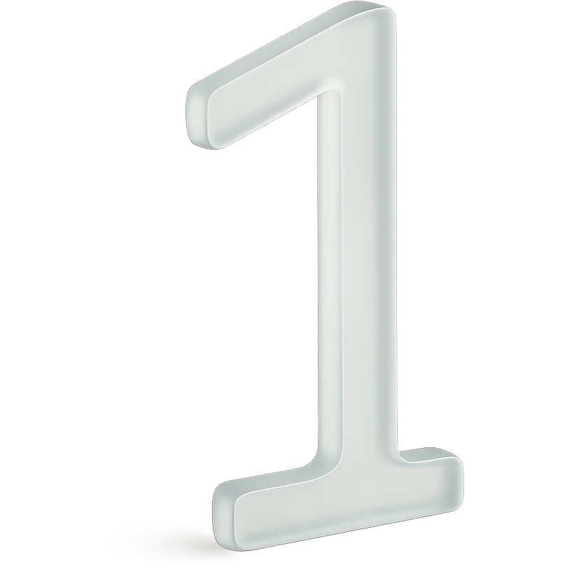 The number 1 in a thin font emoji