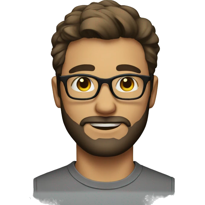 Handsome man with little beard and glasses emoji