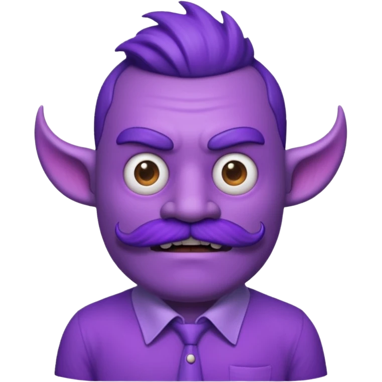 purple monster mustache with shirt emoji
