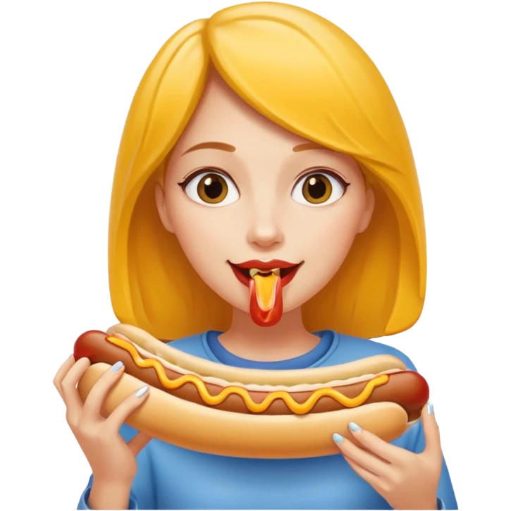 hotdog eating woman emoji