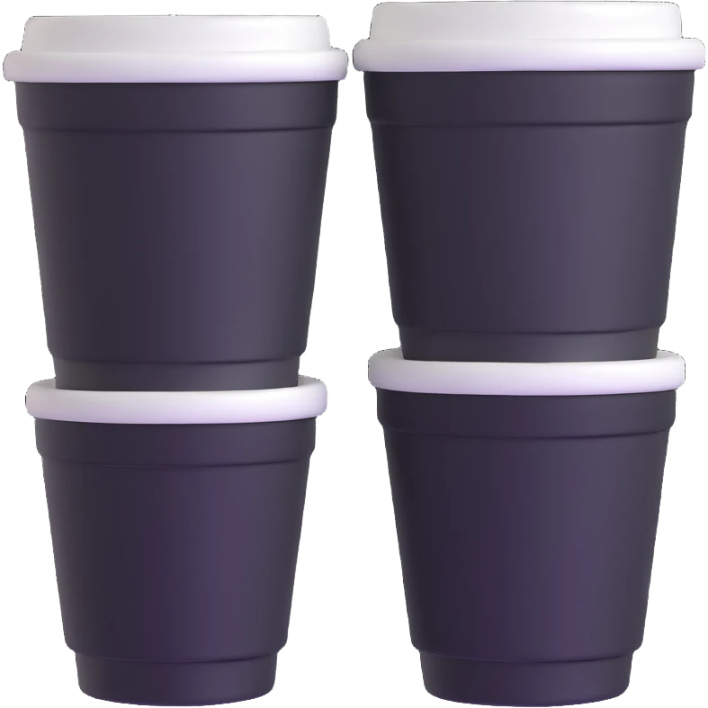 one styrofoam cup stacked inside another styrofoam cup emoji