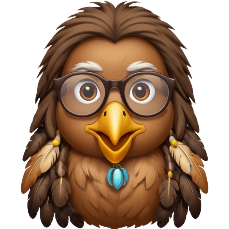 long hair bird with glasses emoji