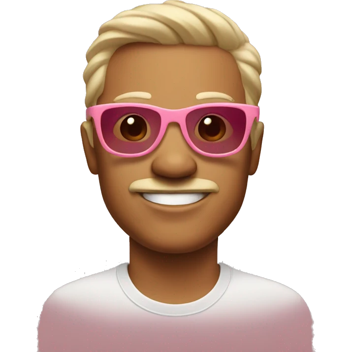 cool dude in rose-colored glasses emoji