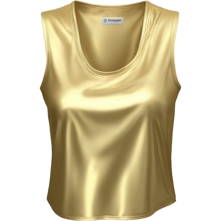 Hyper Realistic isolated sleeveless gold loose neck  crop top blouse. emoji