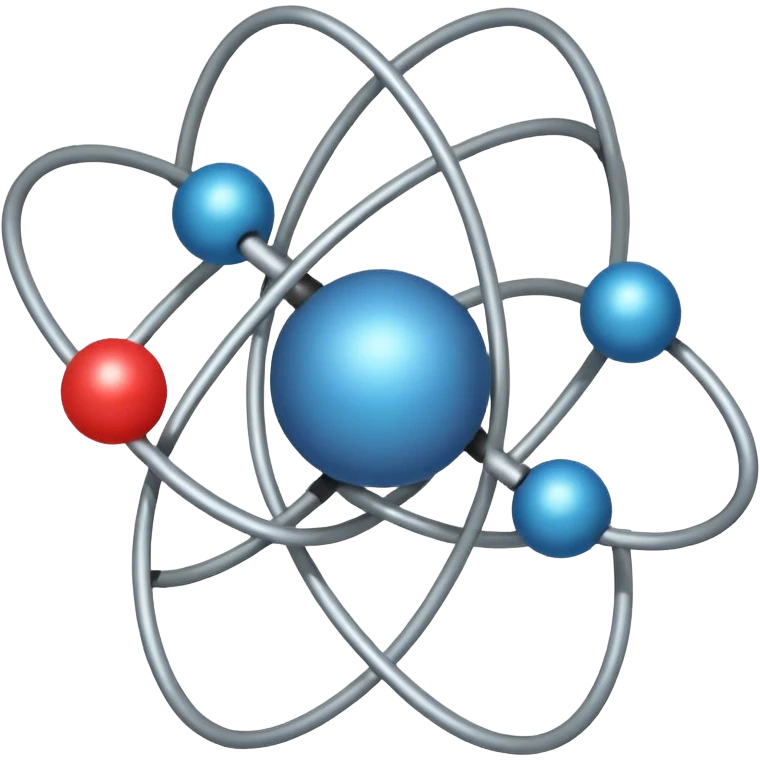 A simple and eye catching emoji of Atoms, designed to be able to be used at 24px emoji