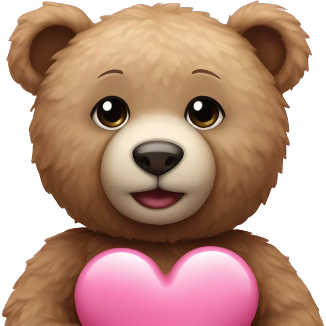Teddy bear with pink heart emoji