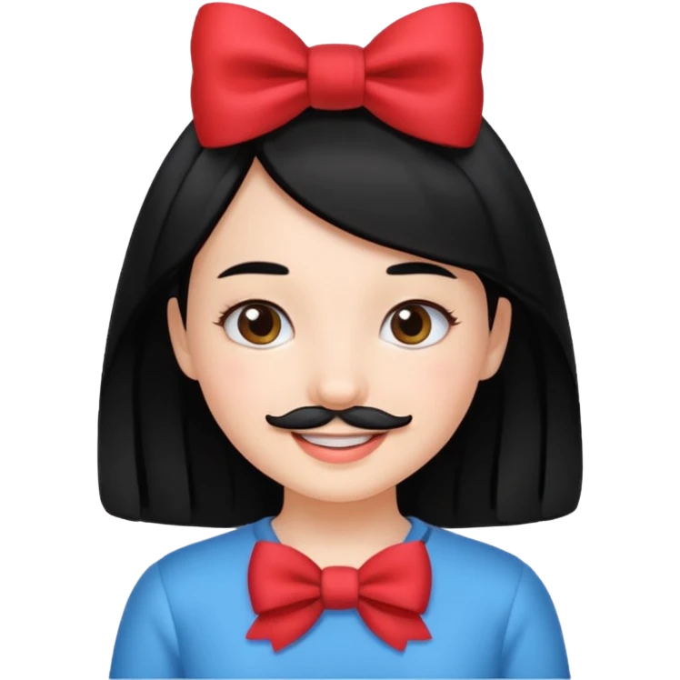 Adolf Hitler Like a girl hair with a bow  That he has black hair and a small mustache(„toothbrush) like Hitle emoji