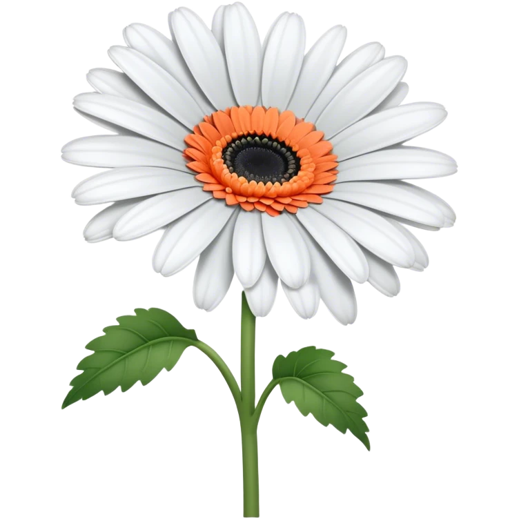 single Gerbera Daisy White, straight stem emoji