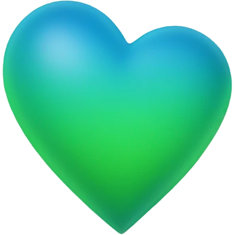 Blue and green heart emoji