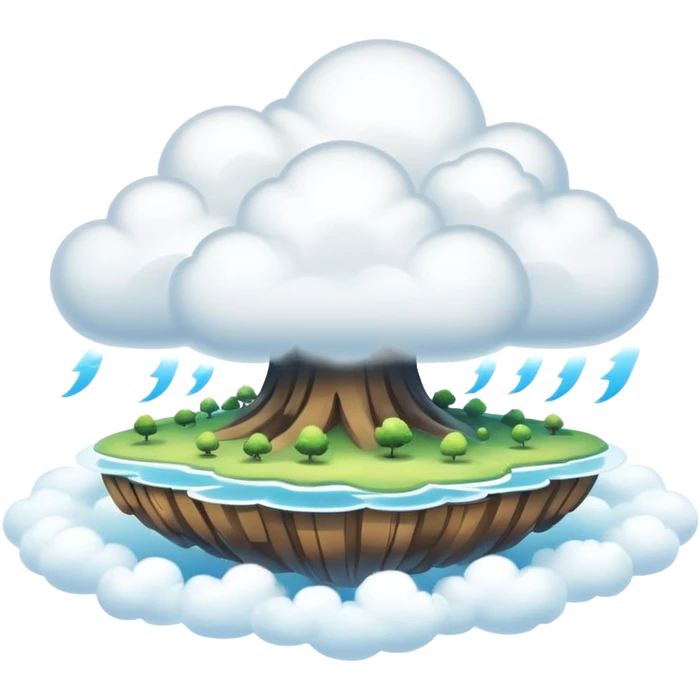 Flying Island, cloud around emoji