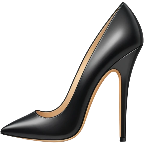super realistic black shiny leather stilettos emoji