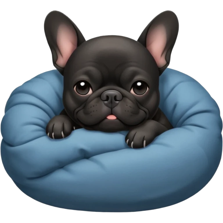 Чёрный французский бульдог спит  emoji