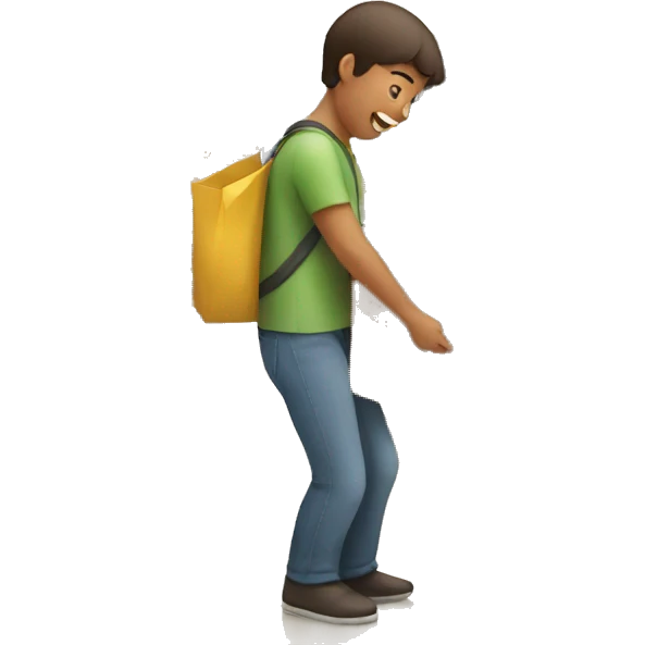 person picking up a package at store emoji