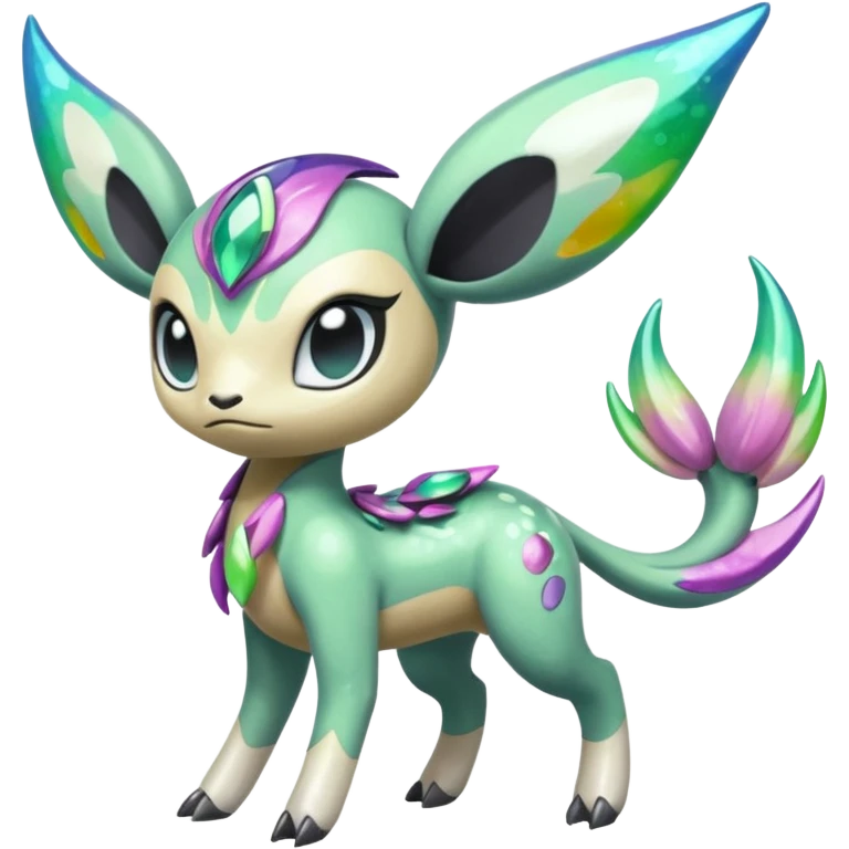 Colorful Shiny Edgy Cool Badass Painted Splashed Exotic Meloetta-Palkia-Virizion-Stitch-Fakémon-creature-hybrid emoji