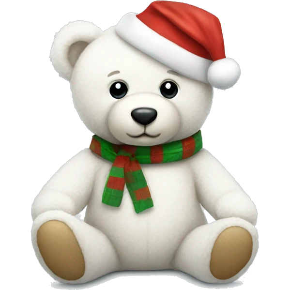 white christmas teddy bear emoji