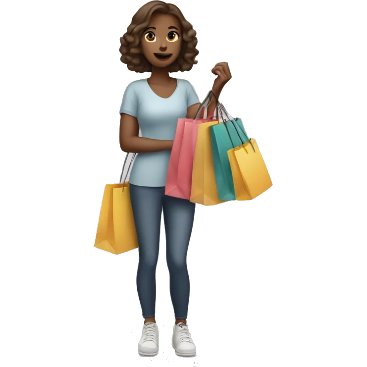 Shopaholic girl with bags in her hands emoji