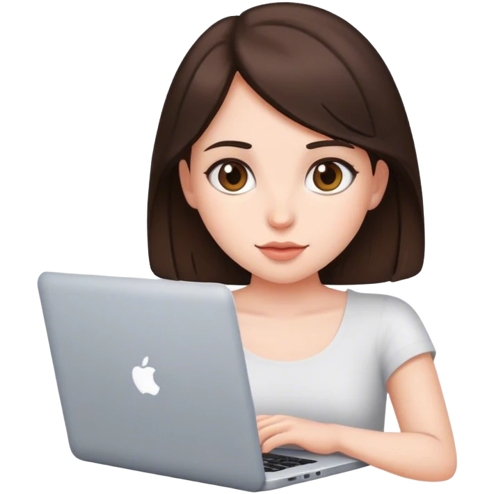 Brunette girl with laptop emoji