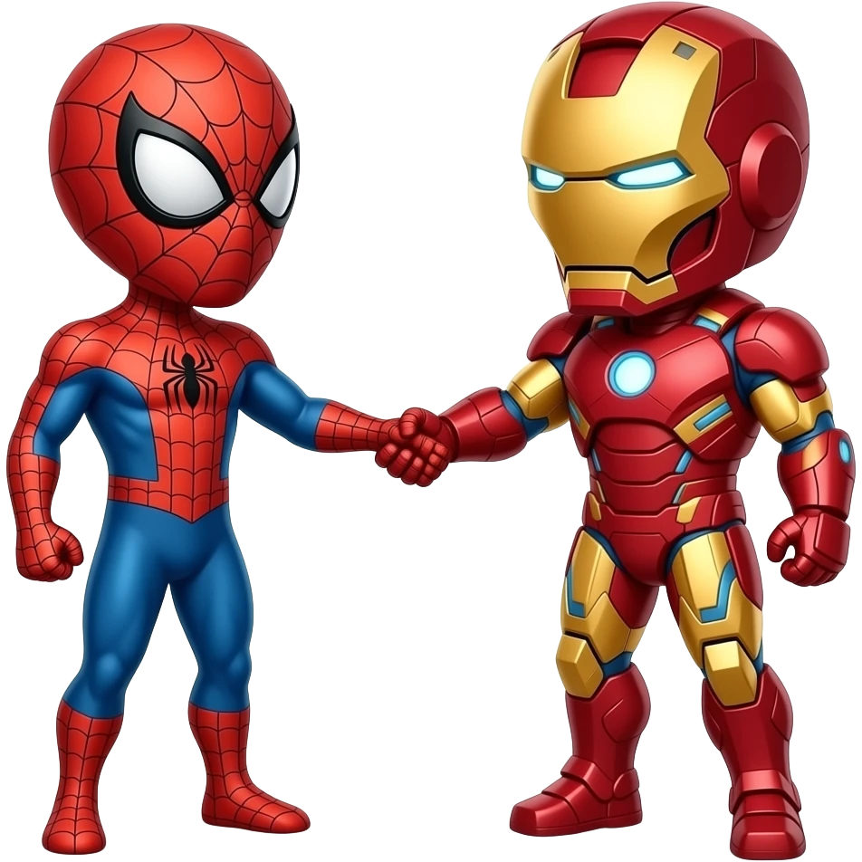 Spiderman meeting ironman emoji